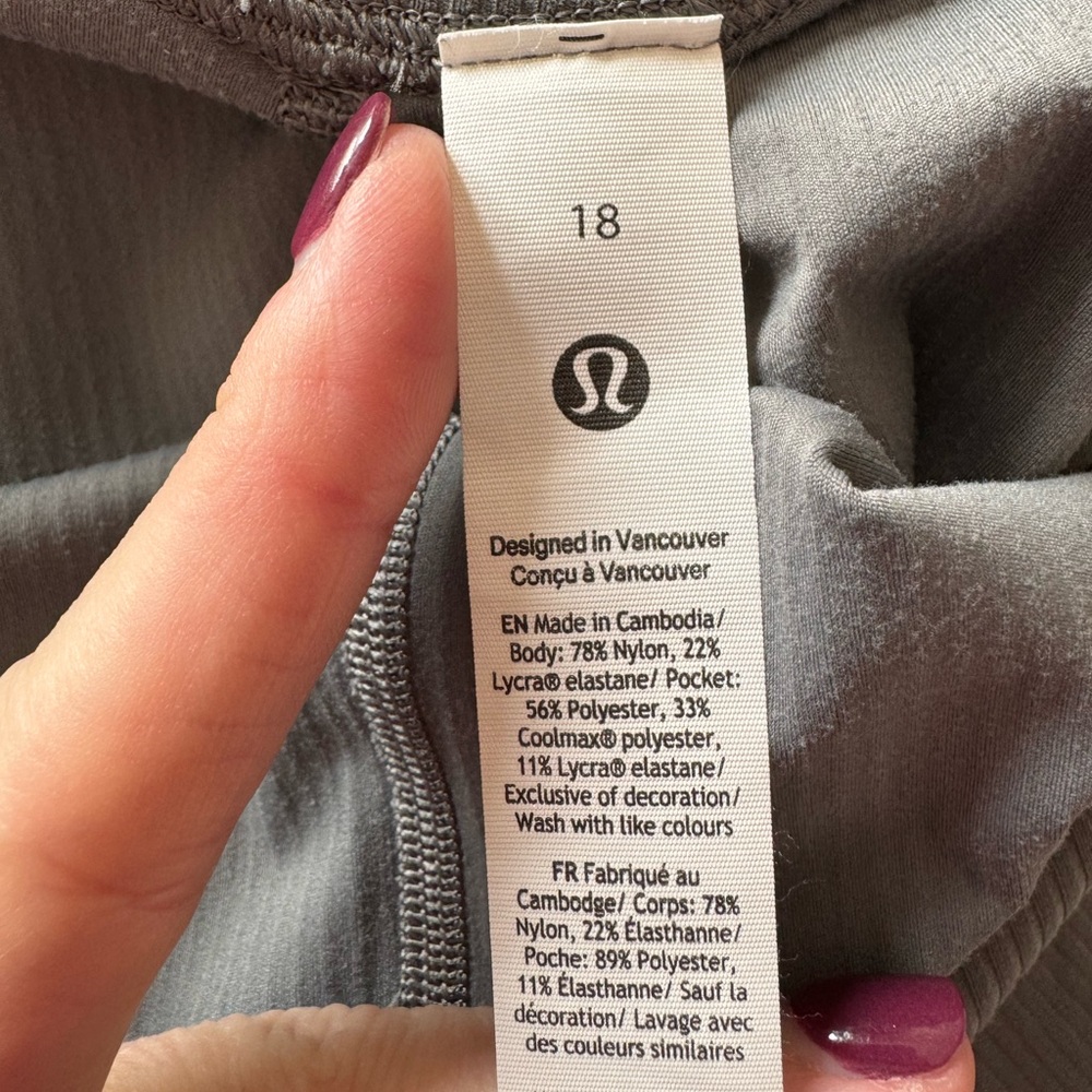 Lululemon Align Ribbed Mini Flare Leggings Pants Size 18 Inseam 32” Gray - Picture 8 of 13